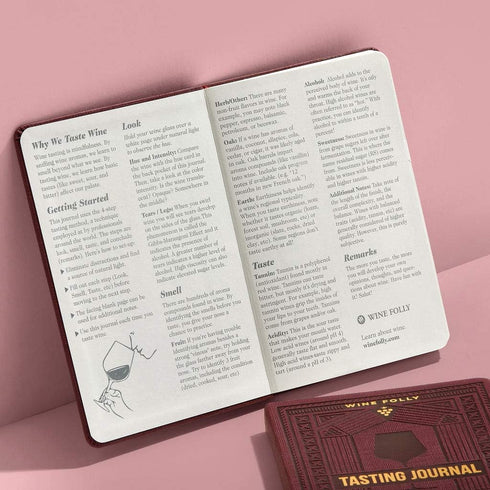 Wine Folly Wine Tasting Journal – Guided Notebook for Wine Notes (B6, 5"x7") | Includes 4-Step Tasting Method, Wine Color Chart, Ribbon Marker – P...