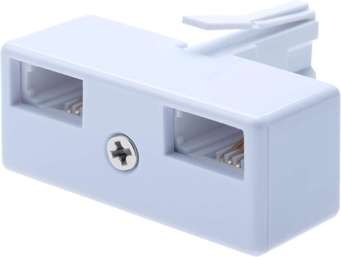 BT Telephone Socket Line 2 Way Splitter | Female Jacks to BS6312 431A Male Plug | Cable UK Adapter Landline Port Converter Extender FAX Modem Cord...
