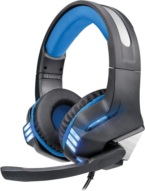 IQ Sound IQ-480G Pro-Wired Gaming Headset with Hi-Fi Stereo Headphones, Comfort, LED Lights, Universal Compatibility, Clear Conversations, in-Line...