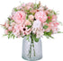 Nubry 3pcs Artificial Flowers Bouquet Fake Peony Silk Hydrangea Wildflowers Arrangements with Stems for Wedding Home Centerpieces Decor (Light Pin...