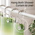 Amazer Shower Curtain Hooks, Rust-Resistant Metal Double Shower Curtain Rings for Curtain Rolling Shower Hooks, 12PCS Shower Rings for Bathroom Sh...