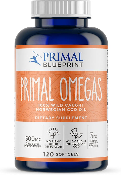 Primal Blueprint Primal Omegas, Omega-3 Fatty Acid Daily Supplement, 120 Count...