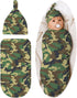 Camo Green Baby Stuff Swaddle Blanket soft and Stretchy Newborn Swaddle Blankets Sack Receiving Blanket with Beanie Hat Gift for Girls and Boys In...