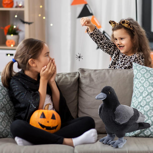 Aoriher 12 Inch Crow Plush Stuffed Animal Soft Black Fluffy Plush Toy Realistic Bird Stuffed Animal for Home Decoration Pet Party Favors Animal Co...