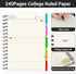 EUSOAR Notebook 5 Subject with Tabs, 1pcs A5 5.5"x8.3" Spiral College Ruled Writing Pad, 100GSM 120Sheets/ 240Pages of Lined Paper, Thick Hardcove...