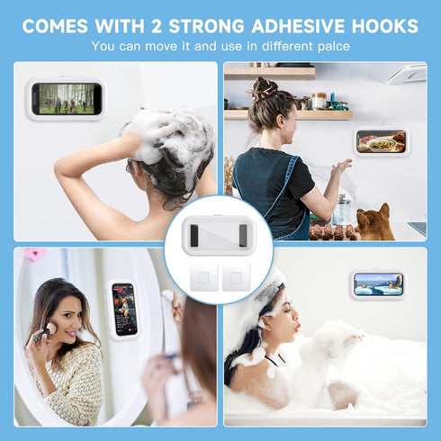 KUNSLUCK Waterproof Shower Phone Holder, 360° Rotation Touchable Shower Phone Case, Anti-Fog High Sensitivity Phone Mount for Shower, Compatible w...