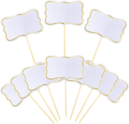 56 PCS White Cheese Markers Cake Topper Toothpick Cupcake Toppers for Charcuterie Board Buffet Labels Blank Toothpick Flags Appetizer Signs Cupcak...