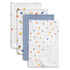Delta Children 100% Cotton Flannel Baby Receiving Blankets for Girls and Boys – 30x30 Inches (Pack of 4), Space Exploration...