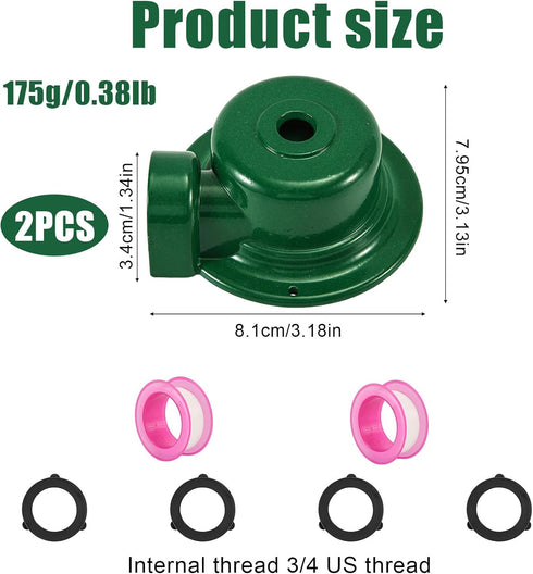 2 pcs Garden Sprinklers, Metal Lawn Hose Sprinkler Yard Lawn Zinc Alloy 360 Degree Irrigation System for Small to Medium Area Watering Outdoor Gar...