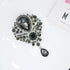 Retro Elegant Crystal Water Drop Brooches Pins Fashion Beautiful Created Rhinestone Flower Brooch Pin for Women Girl Party Dance Wedding Banquet G...