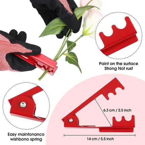 AKOAK 1 Pack Rose Pliers Metal Stem and Leaf Stripper Rose Burr Removal Flower Shop DIY Cutting Tools Flower Pruning Pliers (Red)...