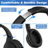 19.5Ft / 6M Extra Long Cord Headphones for TV PC with Volume Control, Spring Coiled Cable, 3.5mm AUX, Wired Over Ear Earphones for Seniors Hard of...