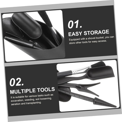 GANAZONO 2 Sets Transplanter Pots Set Sets Plant Care Accessories Garden Rake Flower Planting Tools Garden Tool Set Plastic Black Gardening Access...