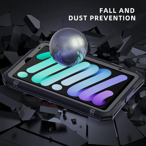 iPad Mini 6 2021 Case Waterproof with Pencil Holder, Built-in Screen Protector and Stand, Dustproof Shockproof Drop Proof Case, Rugged Full Body C...