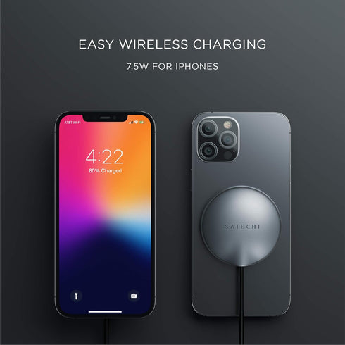 Satechi USB C Magnetic Wireless Charging Cable (Magnetic Wireless Charger) - Compatible with iPhone 16 Pro Max/16 Pro/16/16 Plus, iPhone 15 Pro Ma...
