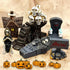 Halloween Miniature Figurines - 18Pcs Resin Ghost Tombstones Skull Heads Scene Ornaments Halloween Garden Accessories Mini Halloween Decorations f...