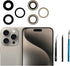 3pcs/Set Rear Camera Lens Replacement for iPhone 15 Pro Max Back Camera Lens Glass Replacement with Pre-Installed Adhesive + Repair Tool Kit, Anti...