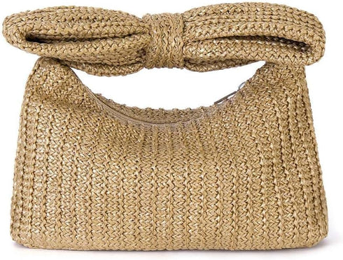Verdusa Women's Bow Wrist Handbags Woven Purse Top Handle Straw Clutches...