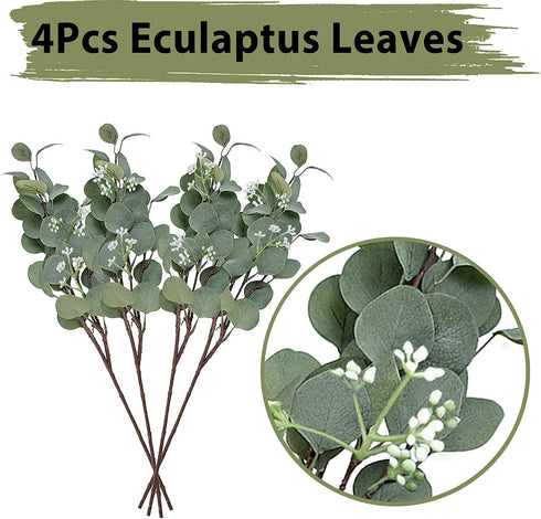 60 Pcs White Sage Green Balloons Latex Balloons with Artificial Eucalyptus Leaves Confetti Balloons for Birthday Baby Bridal Shower Wedding Party ...