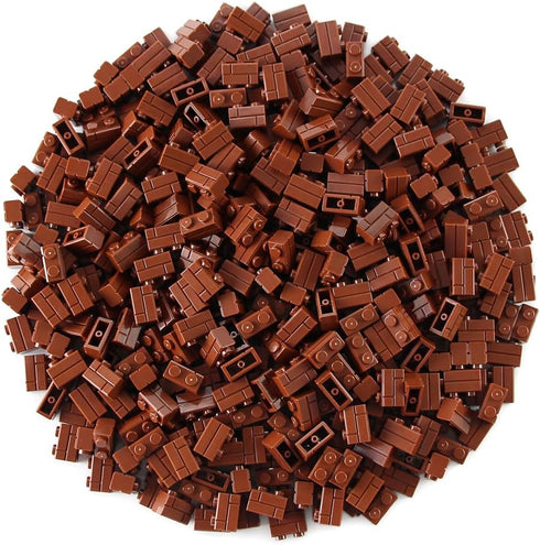 Feleph 360 Pieces 1x2 Masonry Profile Bricks Building Blocks for Wall Parts and Pieces Diverse Bulk Toy Set Compatible with Major Brands (Reddish ...