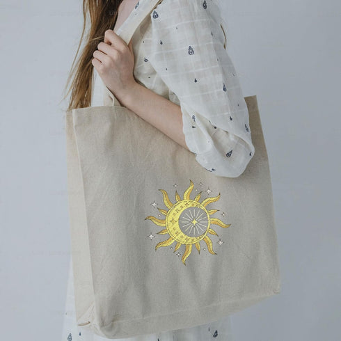 GLOBLELAND 4 Sheets Sun and Moon Pattern Water Soluble Hand Sewing Stabilizers for Fabric Embroidery Stitch Practice Embroidery Stickers Wash Away...