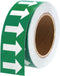 PATIKIL White on Green Color Arrow Tape Vinyl Stickers Arrow Labels 50mm/1" for Pipe Markers, 1 Roll...