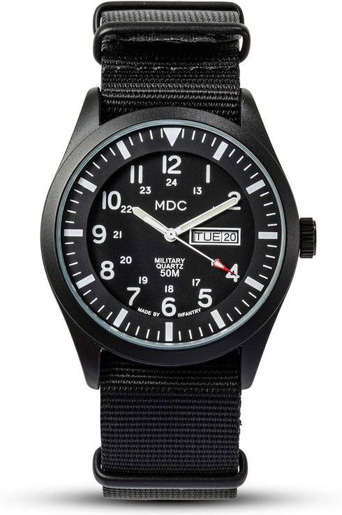 Infantry Men's Wrist Watch, Field Military Watches for Men Analog, Black Tactical Outdoor Sport Work Wristwatch, Waterproof Date Day 12/24 Hour wi...