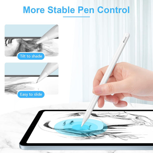 Digiroot Upgraded Replacement Tip for Apple Pencil 1st/2nd Gen/USB-C&Logitech Crayon, 0.72mm No Wear Out Fine Point Precise Control Pen Like Nibs ...