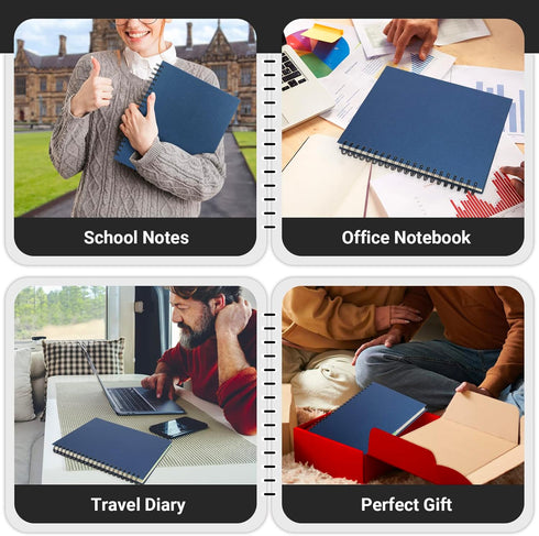 EUSOAR 5 Subject Notebook, 1pcs A4 11" x8-1/2 Spiral College Ruled Writing Pad, 100GSM 120Sheets/ 240Pages of Lined Paper, Thick Hardcover, for Jo...