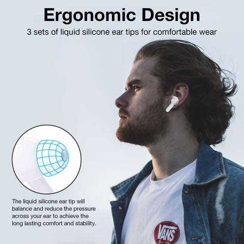 A3 True Wireless Earbuds Bluetooth 5.3 Headphones Noise Cancelling Waterproof Stereo Earphones with Microphone in-Ear Touch Control Headset with D...