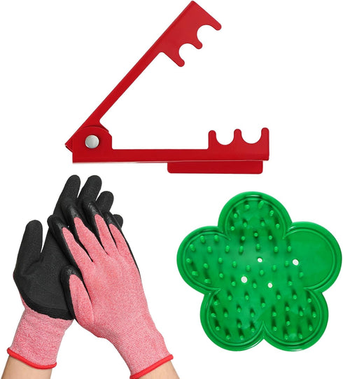 3Pcs Rose Thorn Stripper Tool Kit Flower Rose Thorn Remover Leaf Stripping Tool and Garden Gloves for Gardening Flower Arrangement Tools Set...