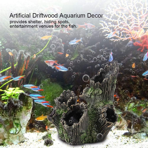 DAUERHAFT Artificial Resin Tree Trunk for Aquarium Driftwood Decoration for Fish Tank Ornaments, Resin Aquarium Accessories(18.00x12.00x21.00)...