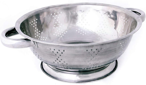 Rust Proof Stainless Steel Kitchen Colander for Straining, Steaming, Draining & Rinsing (9.25- Inch)...