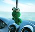 Handmade Frog Crochet Car Rear View Mirror Holder, Hanging Accessories Ornaments Cute Rearview Mirror Charm Decor, A Gift for Frog Lovers Car Hang...