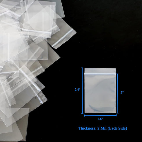 200pcs 1" x 2" 2 Mil Small Plastic Bags, Resealable Clear Mini Zip Lock Poly Baggies for Jewelry Parts, Pills, Beads, Tiny Items...