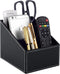 Fashionable PU Leather TV Remote Control Holder with 3 Compartments, Storage Rack, Storage Box, Media Accessory Storage, Desk Organizers (black)...
