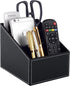 Fashionable PU Leather TV Remote Control Holder with 3 Compartments, Storage Rack, Storage Box, Media Accessory Storage, Desk Organizers (black)...