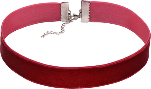 3/4" Wine Red Velvet Ribbon Gothic Choker Necklace 12-15 Inches, Basic Plain Belt...