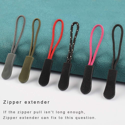 CTZD Durable Cord Zipper Pulls Pull Tab Zipper Replacement for Purses,Backpacks, Luggage, Clothing?Black Red,10 Pack...