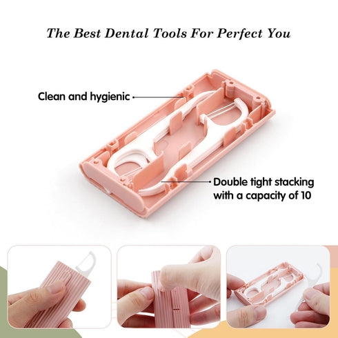 308 Count Dental Floss Picks wiht Floss Dispenser-Professional Dental Oral Care Storage Floss Tools-Travel Organizers Floss Case-Easy Teeth Cleani...