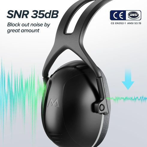 SNR 35dB Effective Noise Cancelling Ear Muffs,Ear Protection for Mowing,Adult Noise Cancelling Ear Muffs for Autism,Hearing Protection Ear Muffs f...