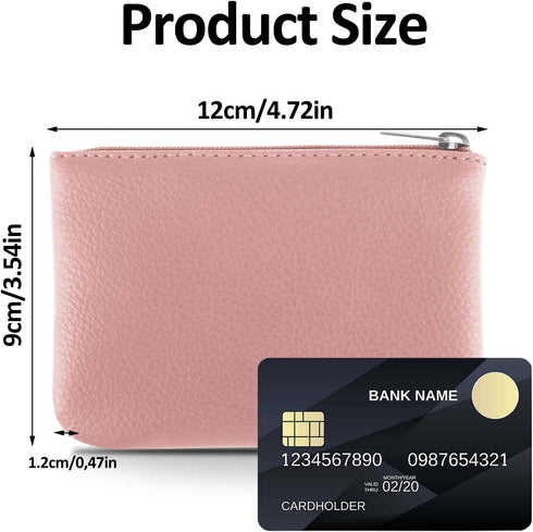 simarro Coin Purse, Vegan Leather Lychee Pattern Zipper Change Purse Portable Coin Wallet Mini Change Holder for Women Coin Pocket for Women Credi...