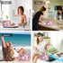 Clear and Waterproof Makeup Bag Portable Travel Cosmetic Case Organizer for Women Toiletry Pouch with Transparent Vinyl Windows & Zippers (Pink).....