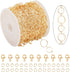 KYUNHOO 16.4ft/5m Chain for Jewelry Making Solid Brass Round Circles Link Chain Spool Necklace Earring DIY Jewelry Supplies Gold Plated Bulk Chain...