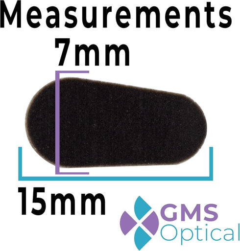 GMS Optical Soft Foam Self-Adhesive Nose Pads for Glasses, Sunglasses, and Eye-wear – 15mm (5 Pair, Black)...