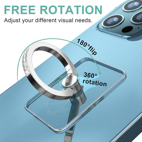 Transparent Cell Phone Ring Holder Grip, Clear Phone Ring Stand Holder, 360° Degree Rotation Phone Ring Finger Grip Back Kickstand, Compatible Tab...