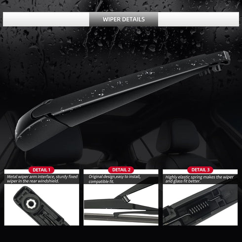 Replacement for Hyundai Tucson 2016 2017 2018 2019 2020 2021 Rear Windshield Wiper Blade and Arm Assembly-Car Back window wiper Arm Blade Complete...