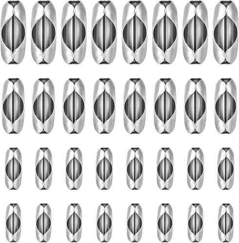 100Pcs Ball Chain Connector Silver Beaded Chain Fits for 1.5/2.0/2.4/3.2mm Beaded Ball Chain Jewelry Making Accessories Clips for DIY Crafts...