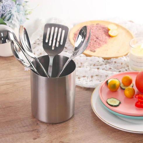 IMEEA Small Kitchen Utensil Holder for Countertop SUS304 Stainless Steel Utensil Crock for Kitchen Counter5.3 Utensil Organizer Storage Caddy...