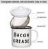 Golden Hills Mercantile Bacon Grease Saver with strainer - rustic mid-century modern farmhouse design, white enamel on metal, 4 inch x 4 inch vint...